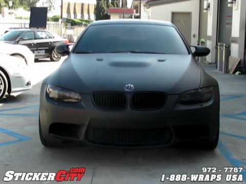 Car Wrap BMW M3 Logo - Matte Flat Black BMW M3 Vinyl Wrap - YouTube