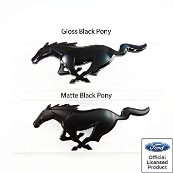 2017 Ford Logo - Amazon.com: 2015-2017 Mustang Pony Front Emblem Matte Black Ford ...