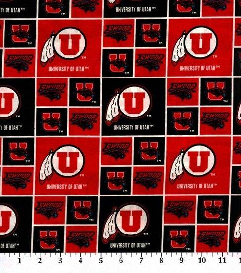 U of U Swoop Logo - University Of Utah NCAA Cotton Fabric