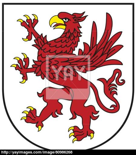 Red Griffin Logo - Zachodniopomorskie Province Crest - Red Griffin vector | YayImages.com