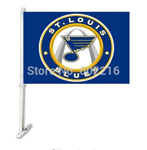 Blues Hockey Logo - 2PC St. Louis Blues Car Hockey Logo Flag-in Flags, Banners ...