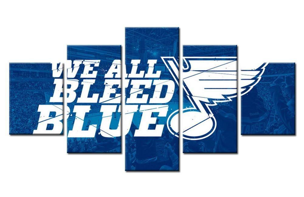 Blues Hockey Logo - 5 Panel St. Louis Blues NHL Logo Art | Sports Canvas Prints ...