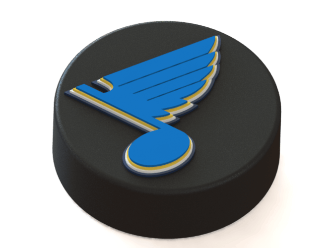St. Louis Blues Hockey Logo - 3D Printed StLouis Blues logo on ice hockey puck by Ryšard ...