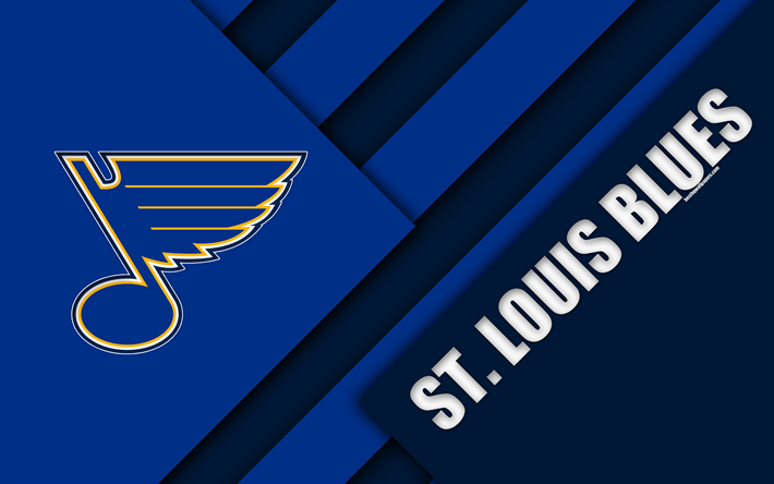 Blues Hockey Logo - Download wallpaper St Louis Blues, NHL, 4k, material design, logo