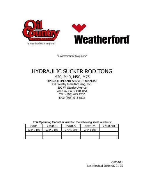 Weatherford International Logo - ROD TONG REPLACEMENT PART