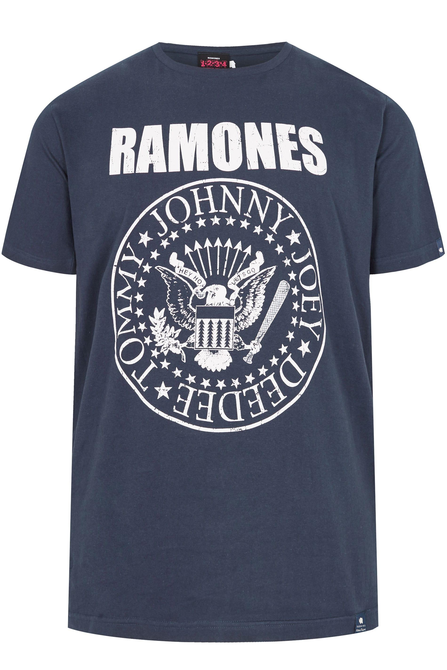 Rhino Clothing Logo - BadRhino Navy Ramones Logo T-Shirt | Sizes M to 6XLT | BadRhino