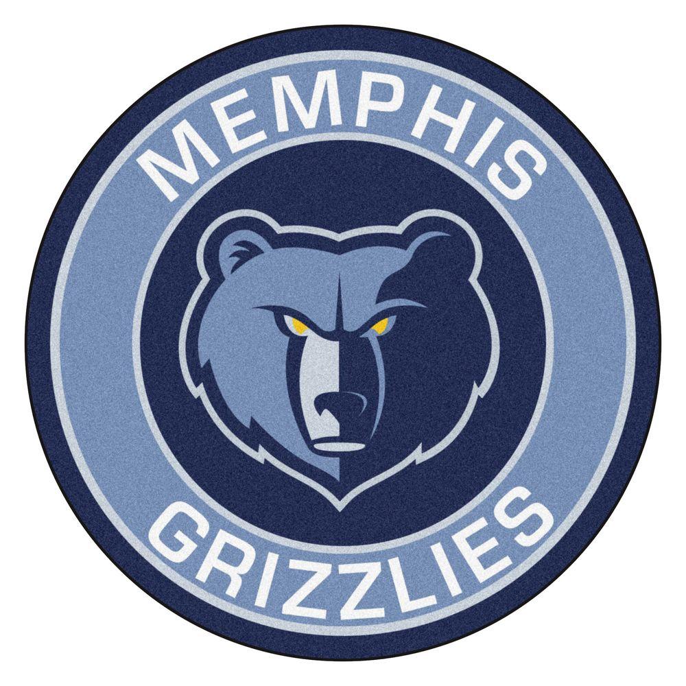 Memphis Grizzlies Logo - FANMATS NBA Memphis Grizzlies Blue 2 ft. x 2 ft. Round Area Rug