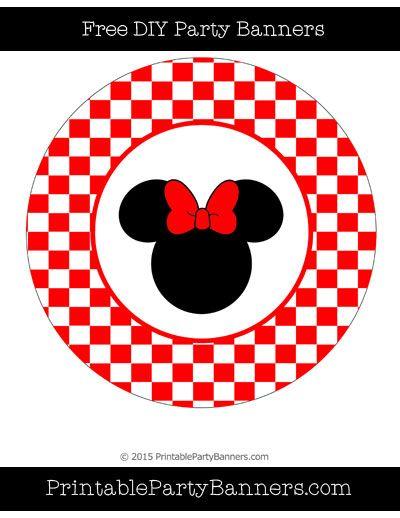 Red and White Round Logo - Red and White Circle Checkered Minnie Mouse