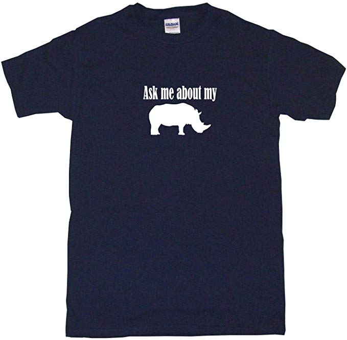 Clothing Rhino Logo - Ask Me About My Rhino Logo Men's Tee Shirt: Clothing