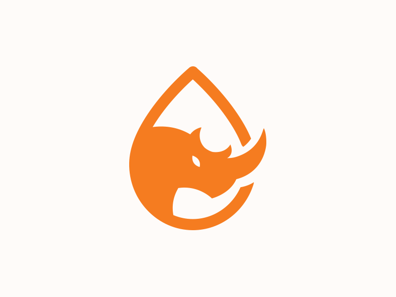 Orange Rhino Logo - Logo Inspiration | Animals Unicorns Rhinoceros Rhinos Rhinosaurus ...