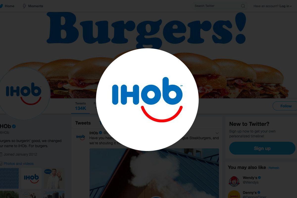 Ihob Logo - IHOP's Name Change to 'IHOb' Is a Truly Obnoxious Brand Move - Eater
