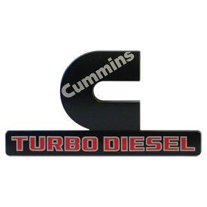Cummins Turbo Diesel Logo - 15-'18 CUMMINS TURBO DIESEL OEM Black Fender Emblem