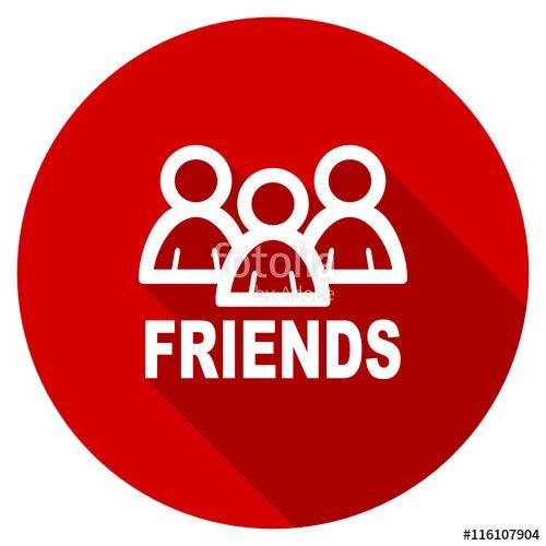 Red and White Round Logo - Flat design red round friends vector icon