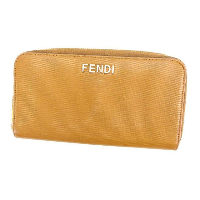 Popular Brown Logo - Fendi By FENDI Long Wallet Zip Men Friendly Logo Brown X Gold Leather With Popular C1925