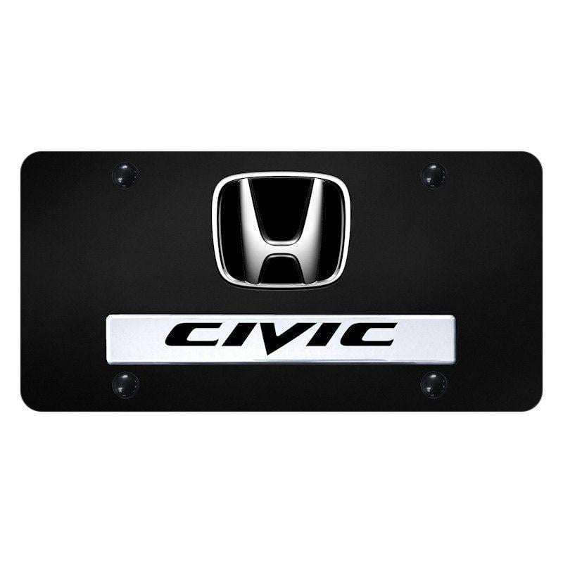 Honda Civic Logo - Autogold® - License Plate with 3D Civic Logo and Honda Emblem