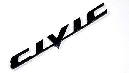 Honda Civic Logo - Honda Civic Black Logo Sign Emblem Decal Car Parts New: Amazon.co.uk ...