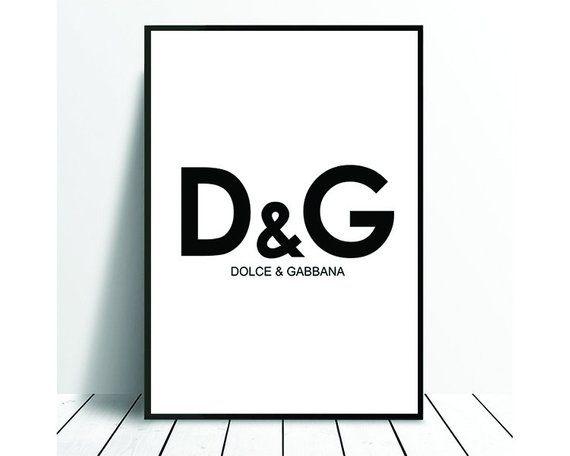 DG Fashion Logo - D&G Wall Art Print Room Decor Fashion Art Logo A4 A3 | Etsy