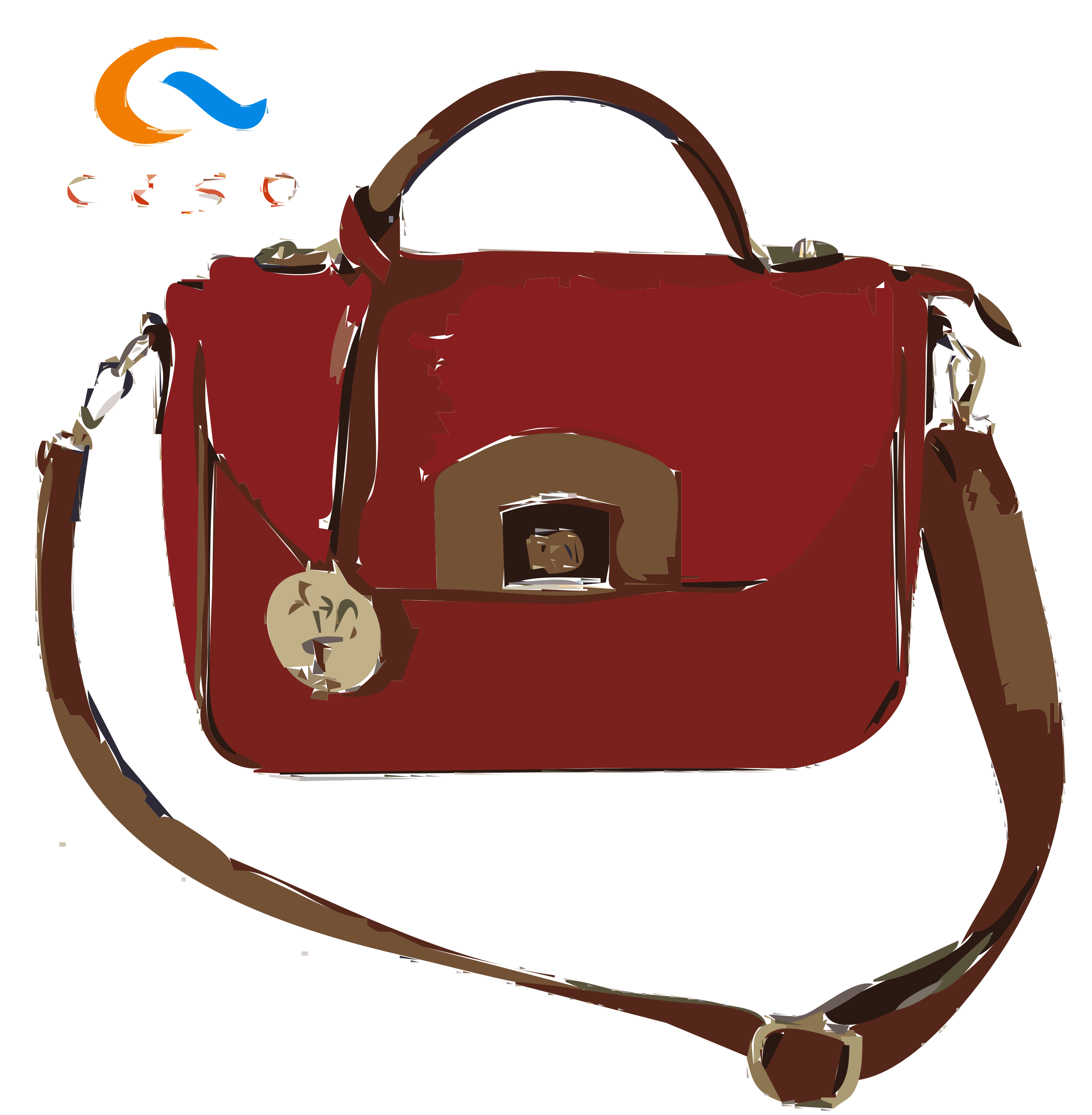 Popular Brown Logo - Clipart - Red Purse with Brown Handles WITH Logo