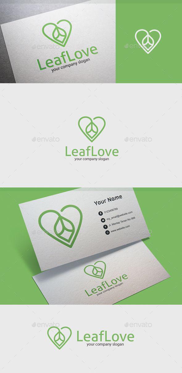 Environment Email Logo - Leaf Love is simple, modern and creative logo. This logo is designed ...