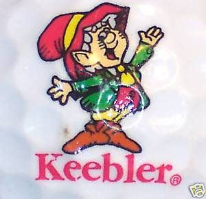 Keebler Logo - 1) KEEBLER ELF COOKIES LOGO GOLF BALL (TWO HANDS IN AIR)