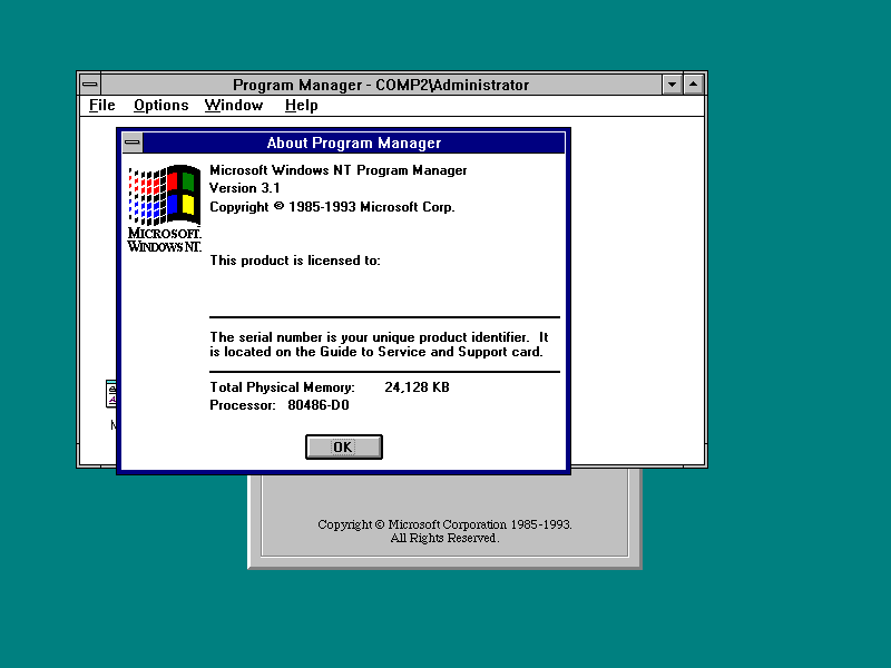 Windows NT 3.1 Logo - Windows NT 3.1