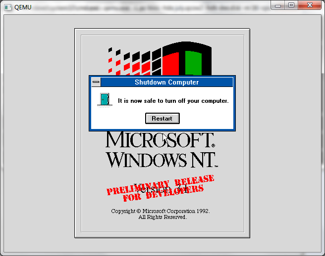 Windows NT 3.1 Logo - Windows NT July 1992 Preview