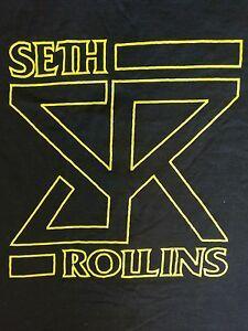 WWE Seth Rollins Logo - WWE Seth Rollins Authentic SR M Medium Logo T-Shirt NXT Tyler Black ...