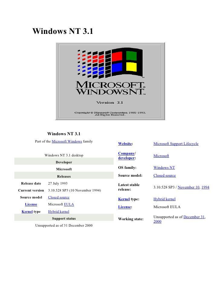 Windows NT 3.1 Logo - Windows Nt 3
