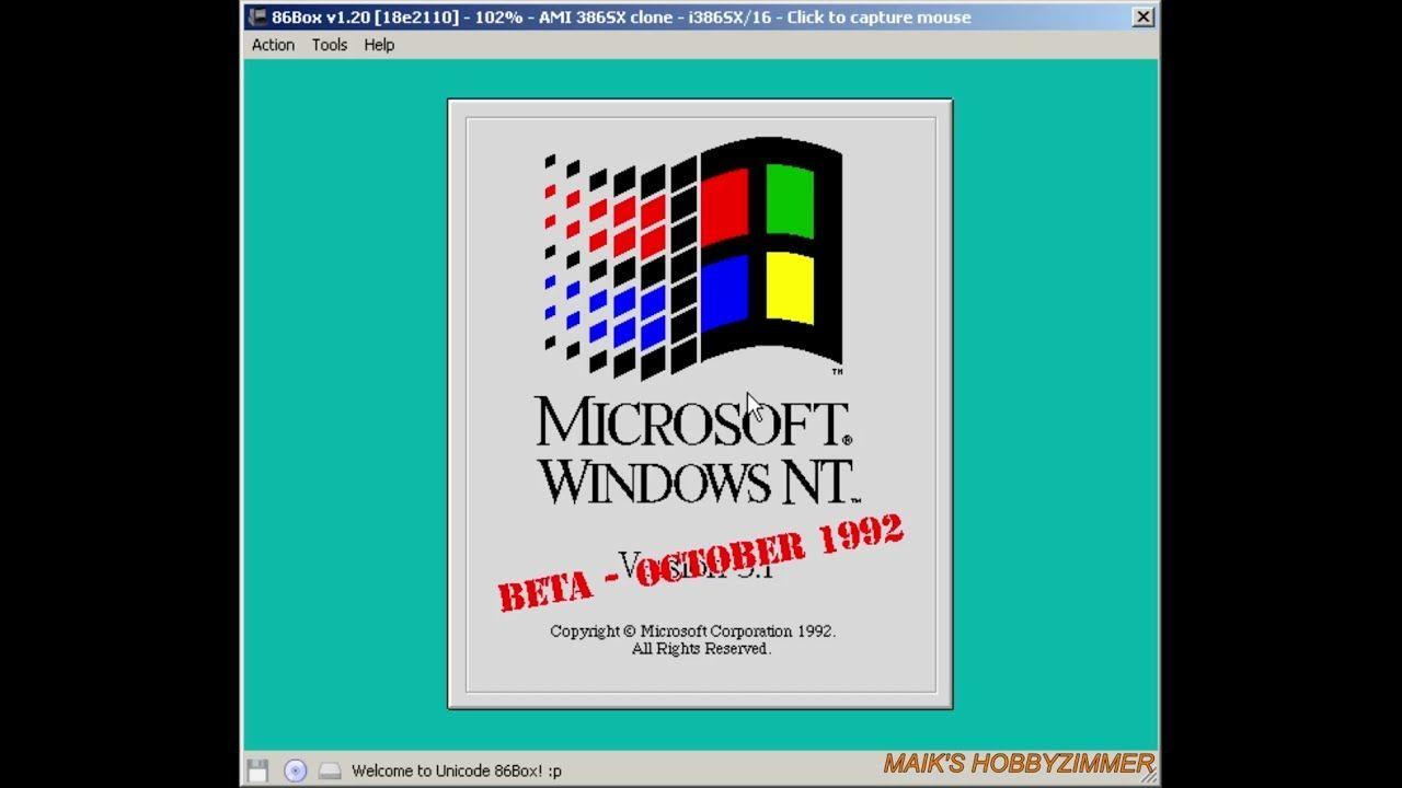 Windows NT 3.1 Logo - MHz. Windows NT 3.1 Beta: Die Installation (2 2)