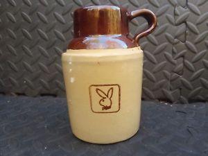 Brown Rabbit Logo - Vintage Playboy Bunny Logo Ceramic Crock Mug Whiskey Jug Rabbit Head