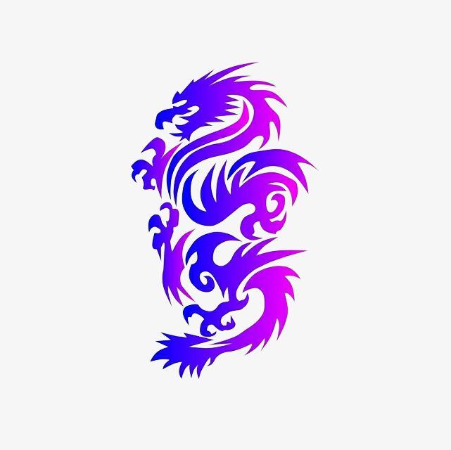 Purple Dragon Logo - Hand Painted Purple Dragon, Dragon Clipart, Longxingtianxia, Loong ...