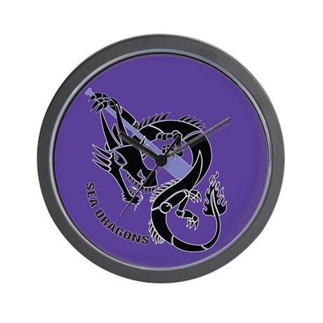 Purple Dragon Logo - Purple Dragon Logo Wall Clock