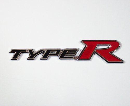 Honda Civic Logo - Honda Type R Chrome Logo Black Red Sign Emblem Decal