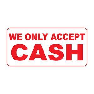 We Accept Cash Logo - We Only Accept Cash Red Retro Vintage Style Metal Sign - 8 In X 12 ...