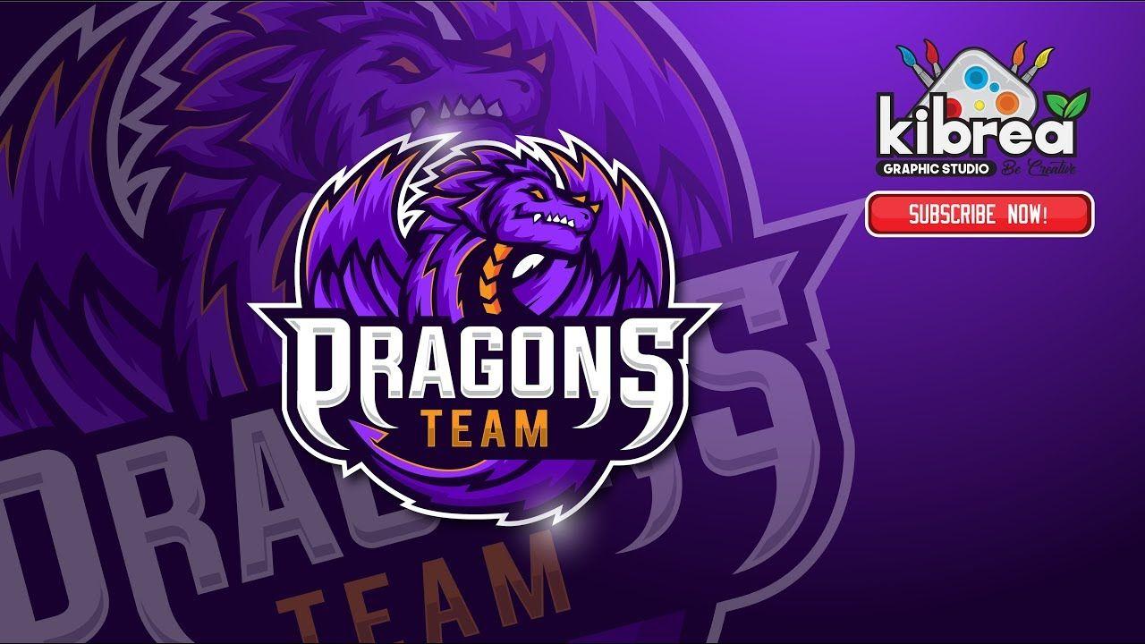 Purple Dragon Logo - Dragon mascot logo illustration Speed art tutorial 2017/2018