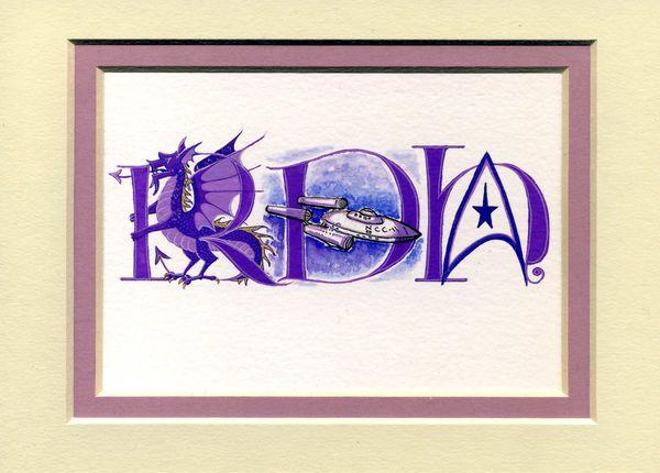 Purple Dragon Logo - Triple initial letters with purple dragon, Star Trek USS Enterprise ...