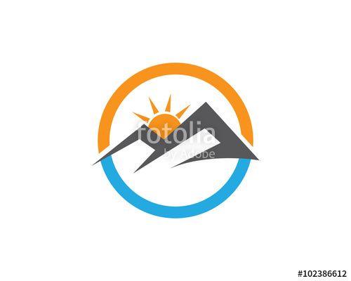 Sunset Mountain Logo - Natural sunset mountain logo