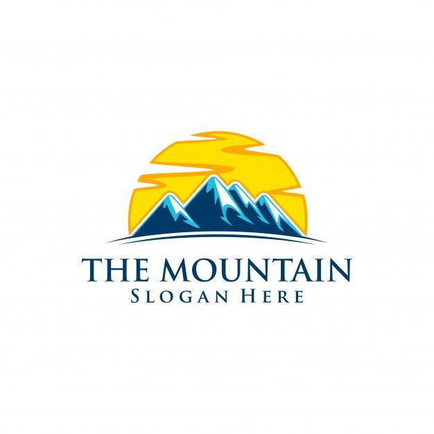 Sunset Mountain Logo - Mountain logo with sunrise or sunset concept Vector | Premium Download