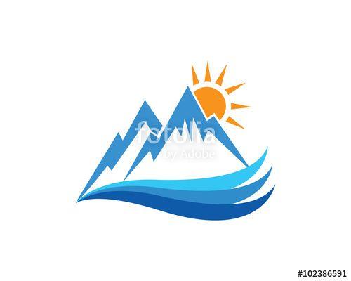 Sunset Mountain Logo - Natural Sunset Mountain Logo Stock Image And Royalty Free Vector