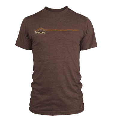 Brown Mountain Logo - Sunset Mountain Logo T-Shirt - Men (Brown) - Upslopebrewing