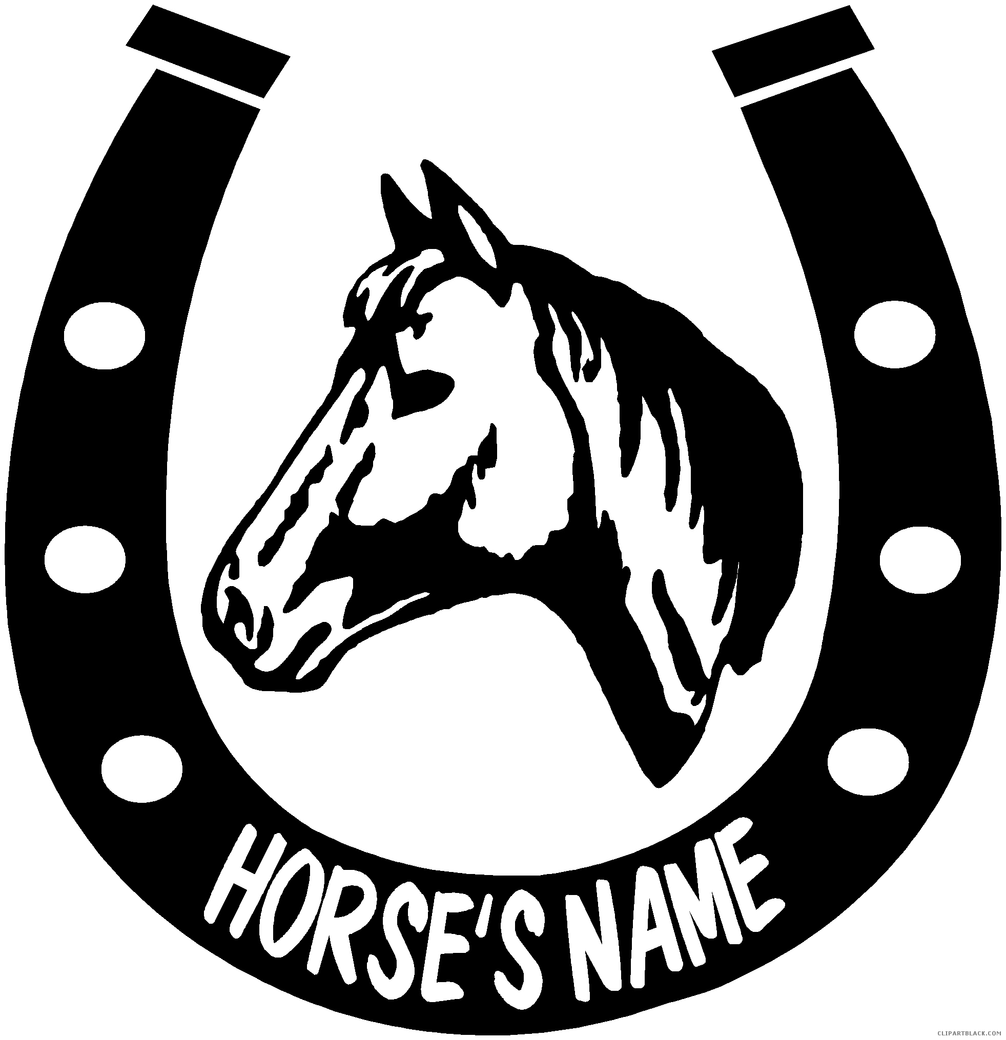 White Horseshoe Logo - Best Black And White Horseshoe Animal Free Clipart Images