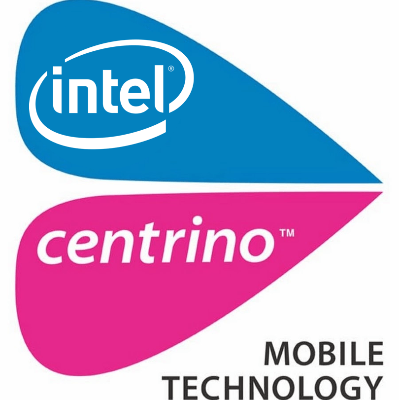 Intel Logo - Intel Centrino logo with the current Intel logo