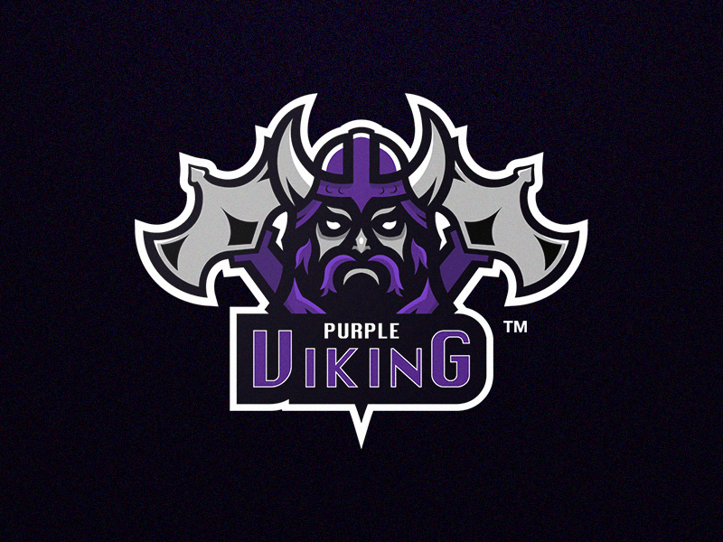 Purple Viking Logo - Viking Esport Mascot Logo