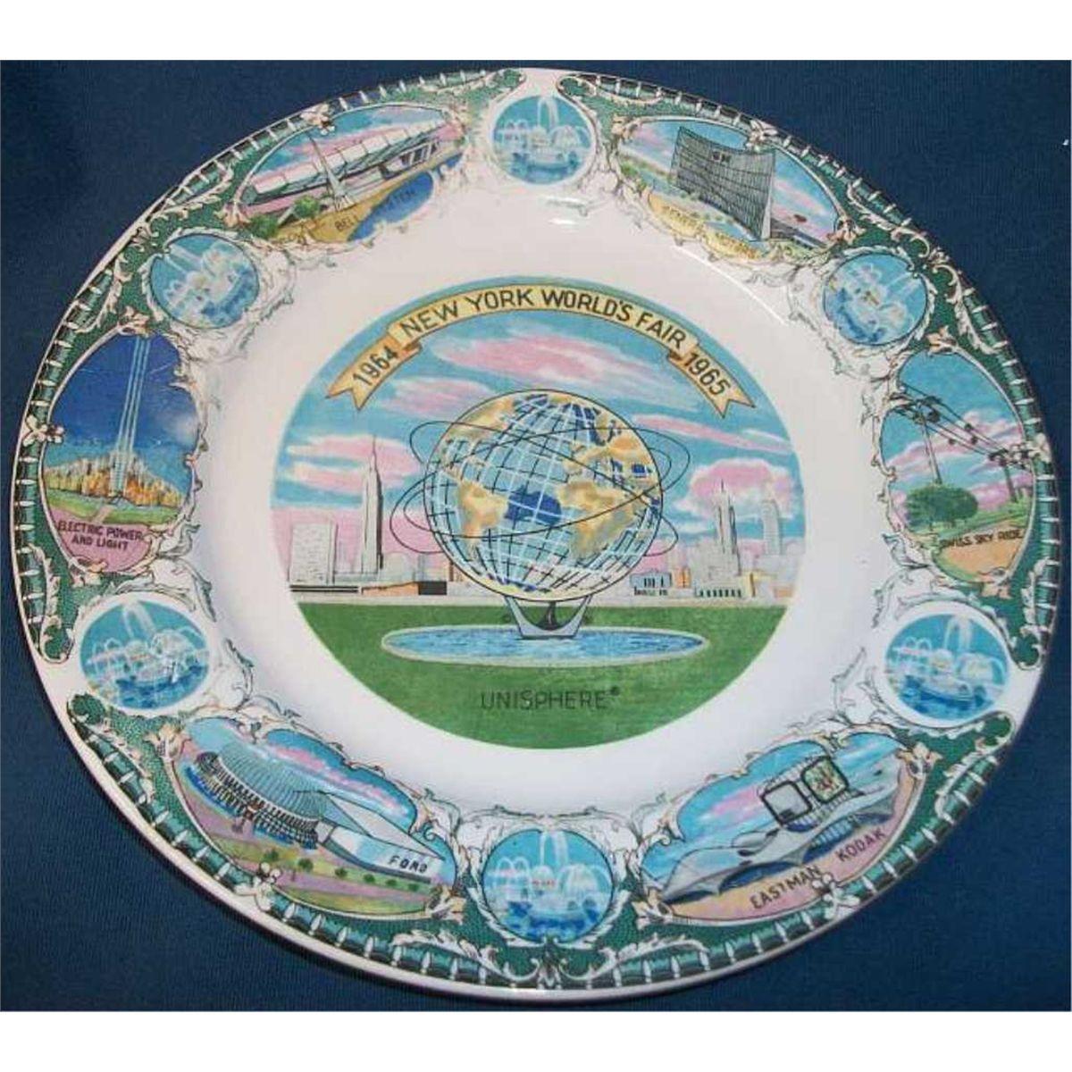 New York Crown Logo - World's Fair 1964-1965 New York Souvenir Plate, U.S. Steel and Crown ...