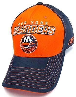 New York Crown Logo - New York Islanders NHL Reebok Orange Crown Navy Blue Hat Cap w/ Logo