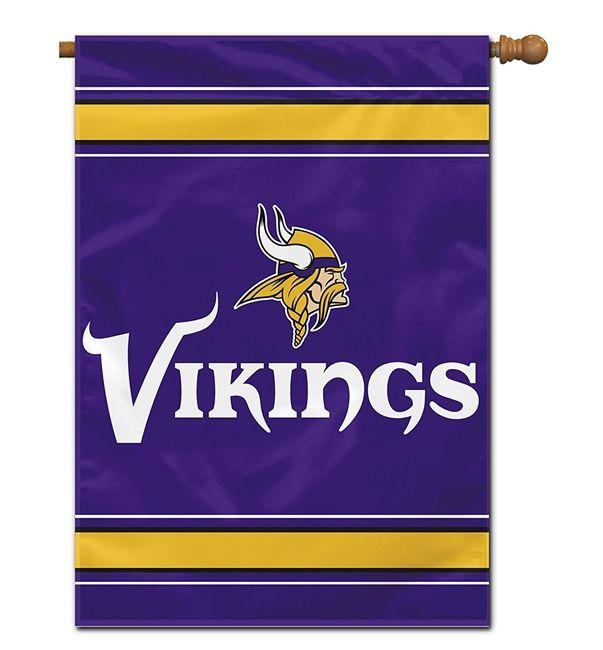 Purple Viking Logo - Minnesota Vikings Banner 2 Sided NFL House Flag Purple