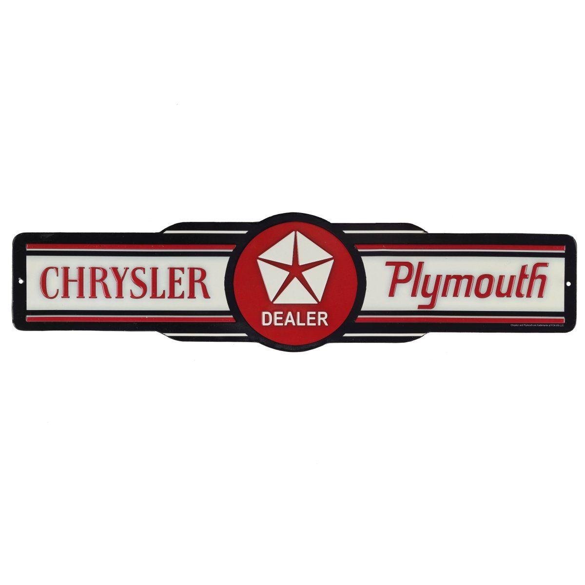 Chrysler Plymouth Logo - Open Road Brands Chrysler Plymouth Embossed Tin Sign