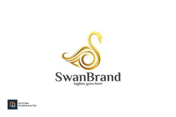 Gold Swan Logo - Swan Brand - Logo Template ~ Logo Templates ~ Creative Market