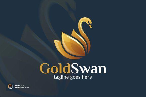 Logos with a Swan Logo - Gold Swan - Logo Template ~ Logo Templates ~ Creative Market