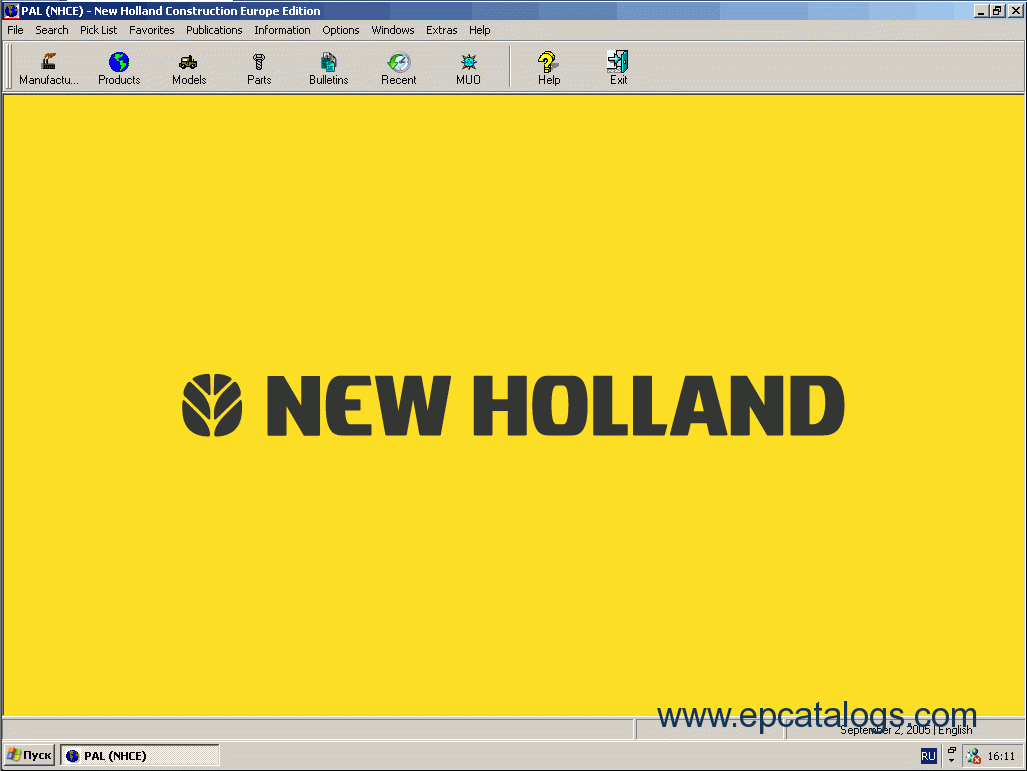 New Holland Excavator Logo - Download New Holland Construction PAL Parts Catalog 2009